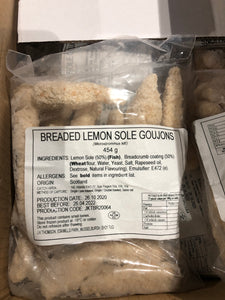 Breaded Lemon Sole Goujons - frozen