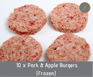 Pork & apple Burgers x10 - frozen